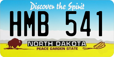 ND license plate HMB541
