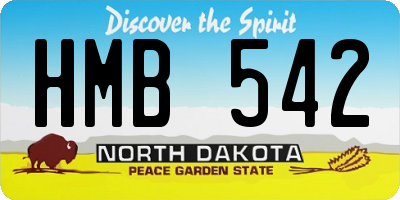 ND license plate HMB542