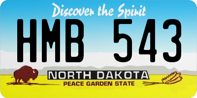 ND license plate HMB543