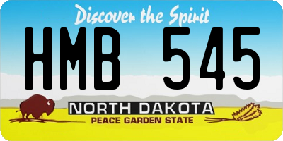 ND license plate HMB545