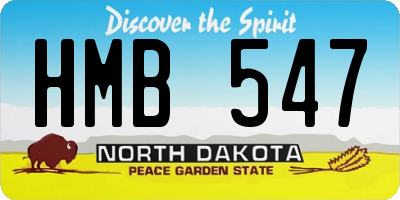 ND license plate HMB547