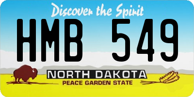 ND license plate HMB549