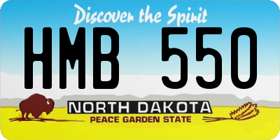 ND license plate HMB550