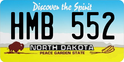 ND license plate HMB552