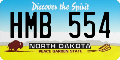 ND license plate HMB554