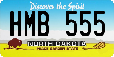 ND license plate HMB555