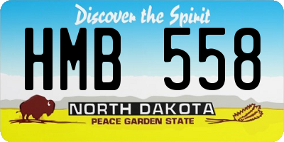 ND license plate HMB558