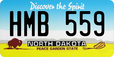 ND license plate HMB559