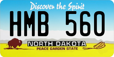 ND license plate HMB560