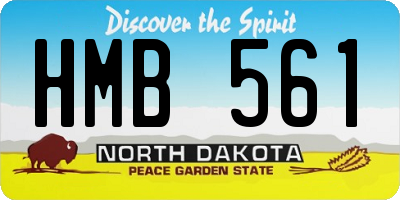 ND license plate HMB561