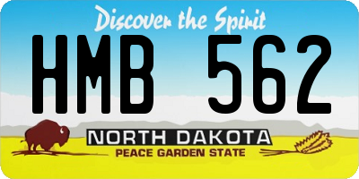 ND license plate HMB562