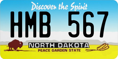ND license plate HMB567
