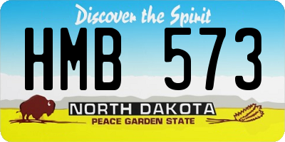 ND license plate HMB573