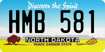 ND license plate HMB581