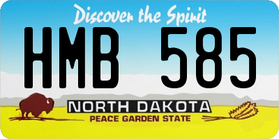 ND license plate HMB585
