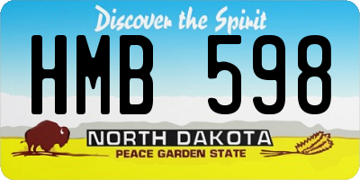 ND license plate HMB598