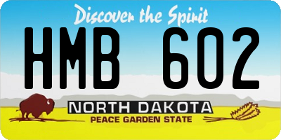 ND license plate HMB602