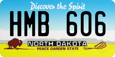 ND license plate HMB606