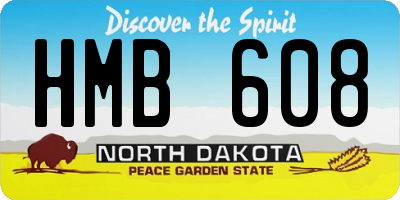 ND license plate HMB608