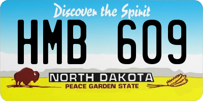 ND license plate HMB609