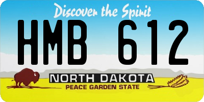 ND license plate HMB612