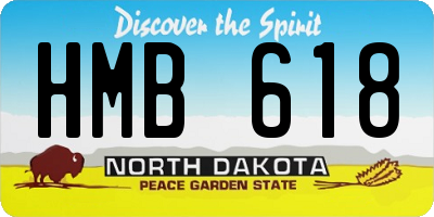 ND license plate HMB618