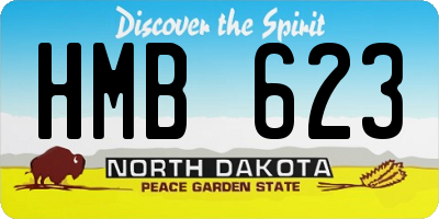 ND license plate HMB623