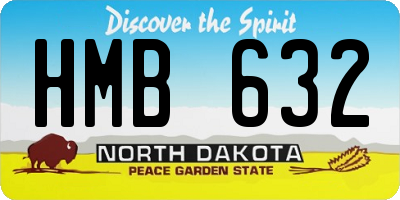 ND license plate HMB632