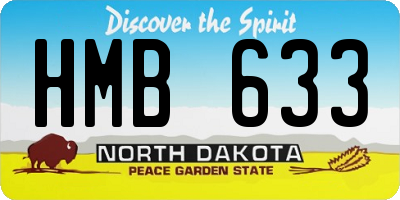 ND license plate HMB633