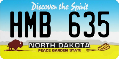 ND license plate HMB635
