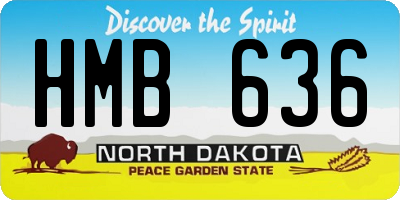 ND license plate HMB636
