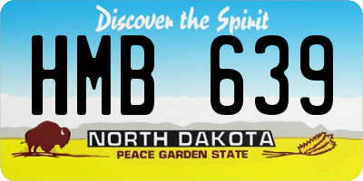 ND license plate HMB639
