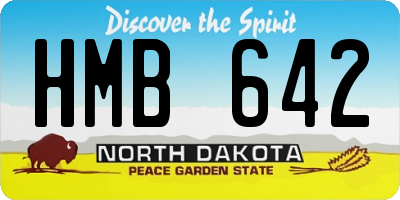 ND license plate HMB642