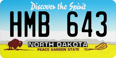 ND license plate HMB643
