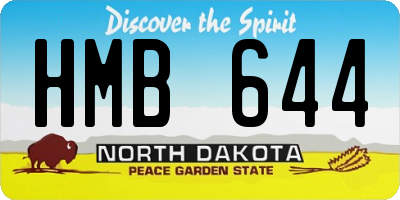 ND license plate HMB644