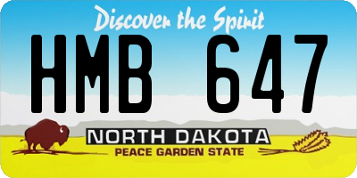 ND license plate HMB647