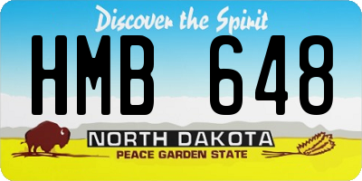 ND license plate HMB648