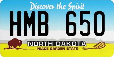ND license plate HMB650