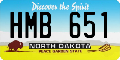 ND license plate HMB651