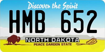 ND license plate HMB652