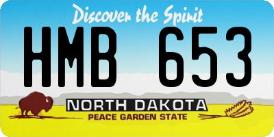 ND license plate HMB653
