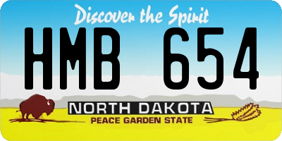 ND license plate HMB654