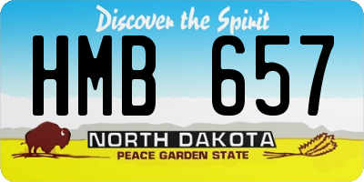 ND license plate HMB657