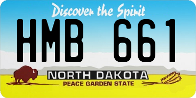 ND license plate HMB661