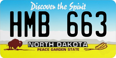 ND license plate HMB663