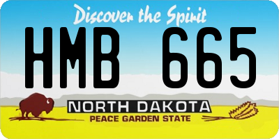 ND license plate HMB665