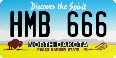 ND license plate HMB666