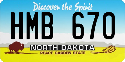 ND license plate HMB670
