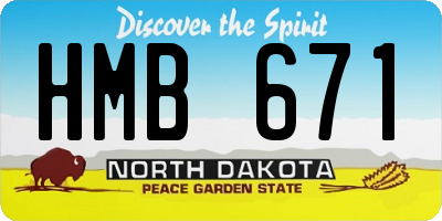 ND license plate HMB671