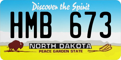 ND license plate HMB673